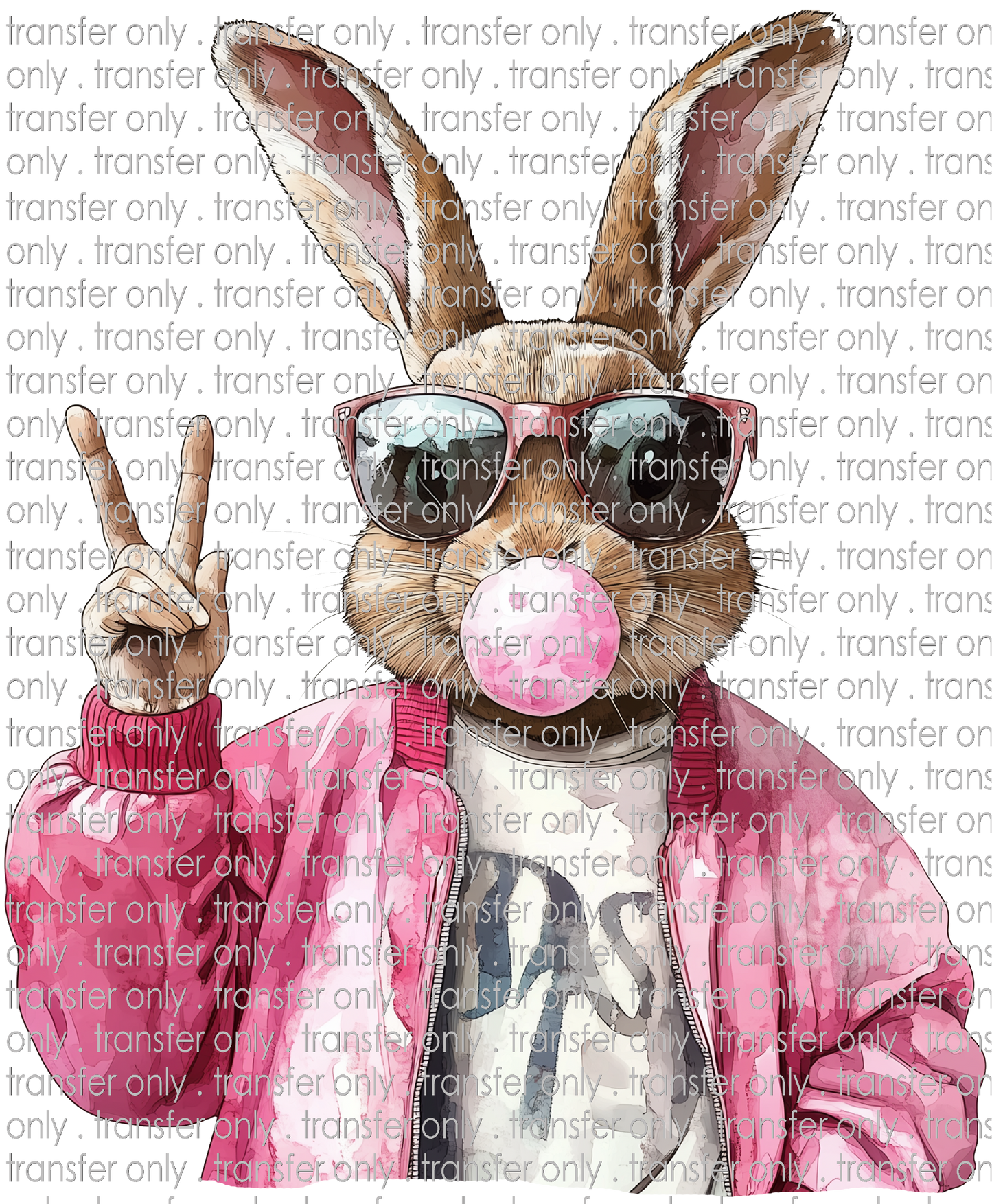EST 205 Rabbit with Sunglasses and Peace Sign