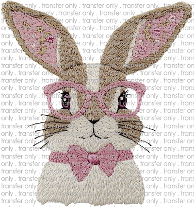 EST 231 Brown and White Bunny Pink Glasses 2