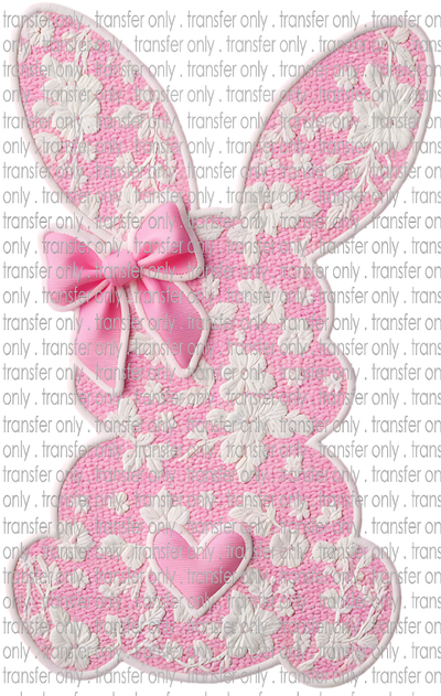 EST 233 Pink and White Lace Bunny Bow