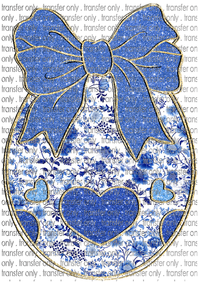 EST 239 Blue Floral Easter Bunny