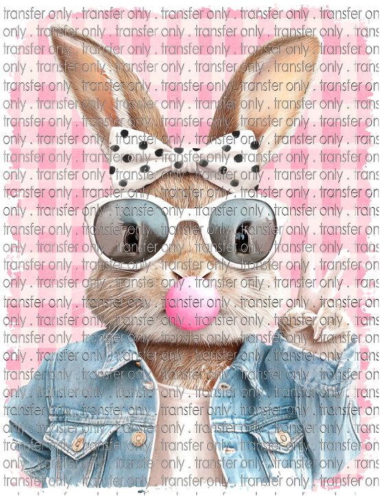 EST 261 Sassy Bunny Pink Background