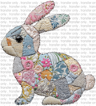 EST 268 Easter Bunny Patchwork Hopping Floral