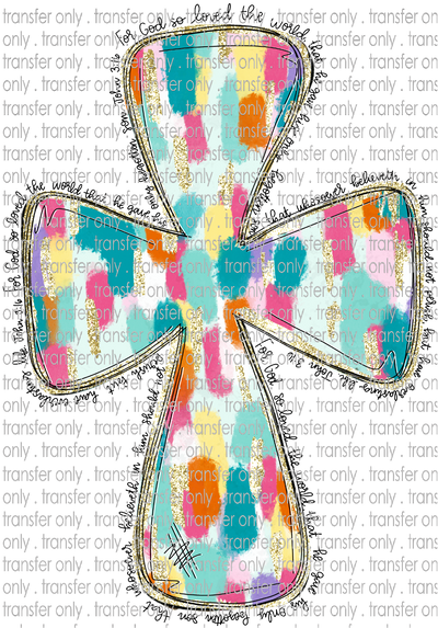 FAITH 134 Watercolor Cross For God
