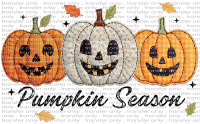 FALL 626 Plaid Pumpkins Faux Applique