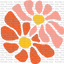 FLW 69 Coral Hawaiian Flower Pocket and Back