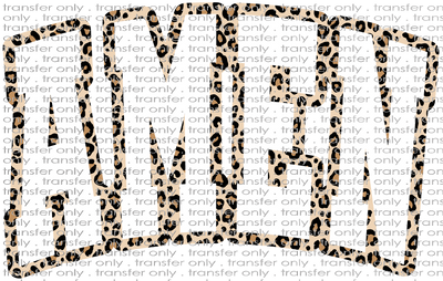 Faith 207 Amen White with Leopard Outline