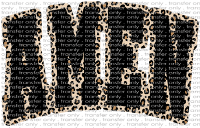 Faith 208 Amen Black with Leopard Outline