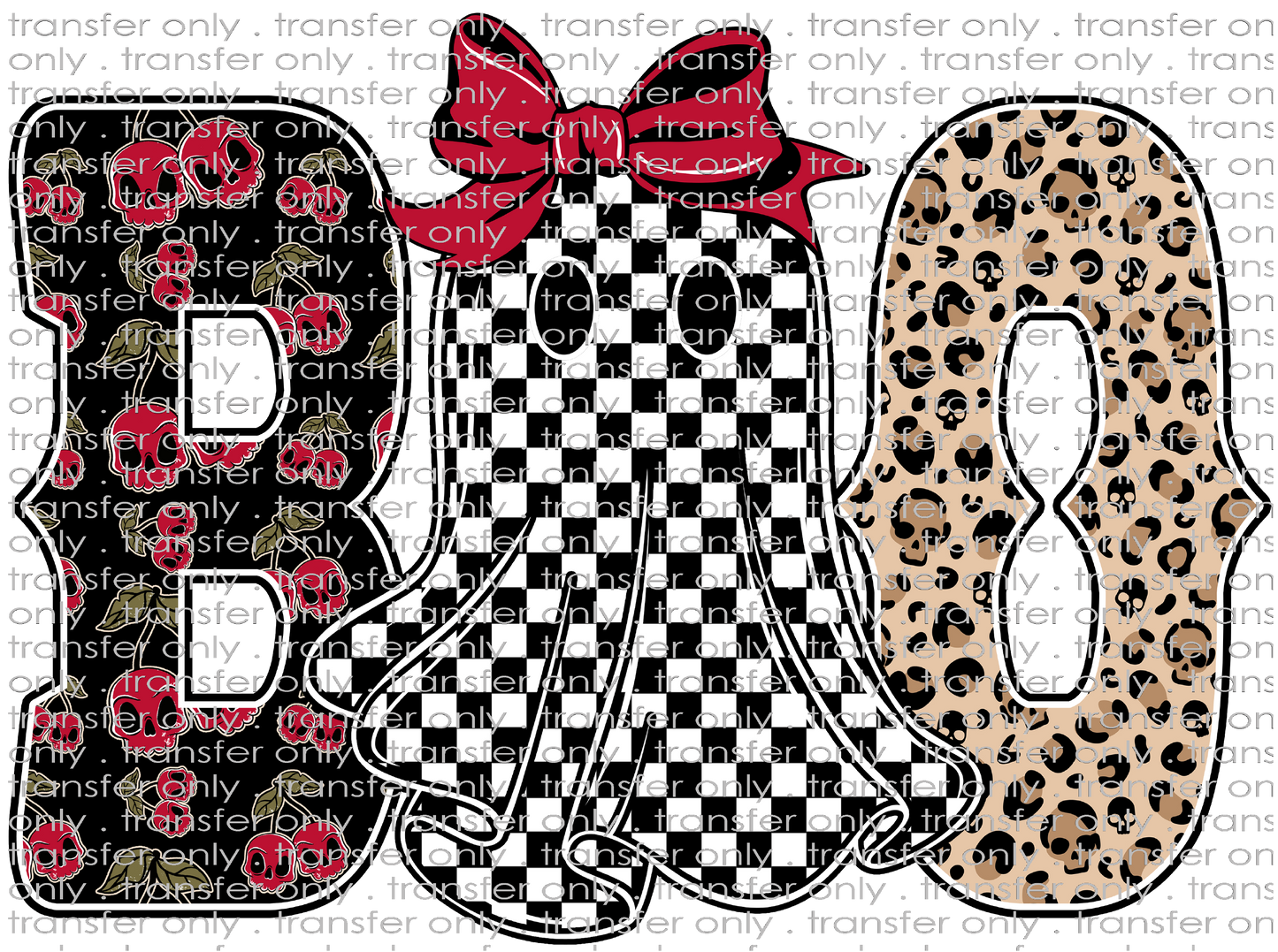 HALLO 363 Boo Checkered Ghost with Bow
