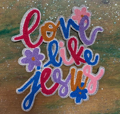 Love Like Jesus- Chenille/Sequins Iron On Patch