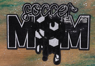 Soccer Mom - Chenille/Sequins Iron On Patch