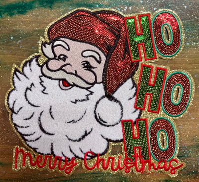 Santa Ho Ho Ho Merry Christmas - Iron On Patch