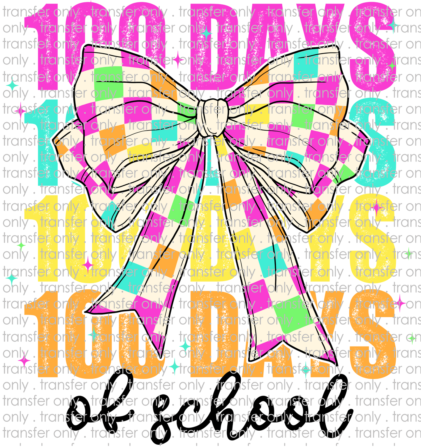 SCH 2014 100 Days of School Stack with Retro Bow Black Words