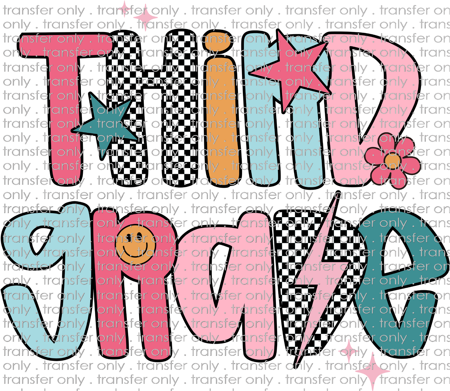 SCH 2168 Third Grade Retro Stars and Flowers