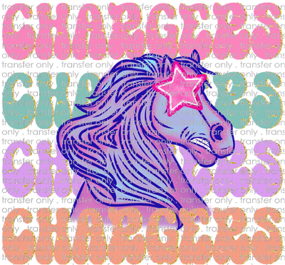 SCHMAS 665 Chargers Preppy Mascot Pastel
