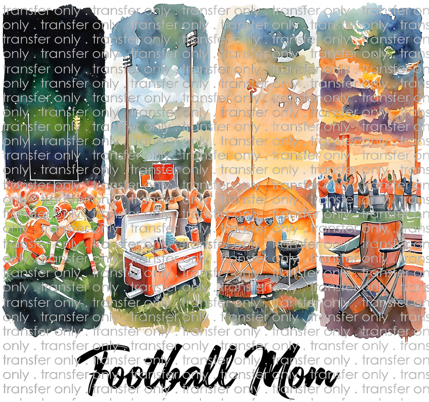 SPT 641 Watercolor Football Mom