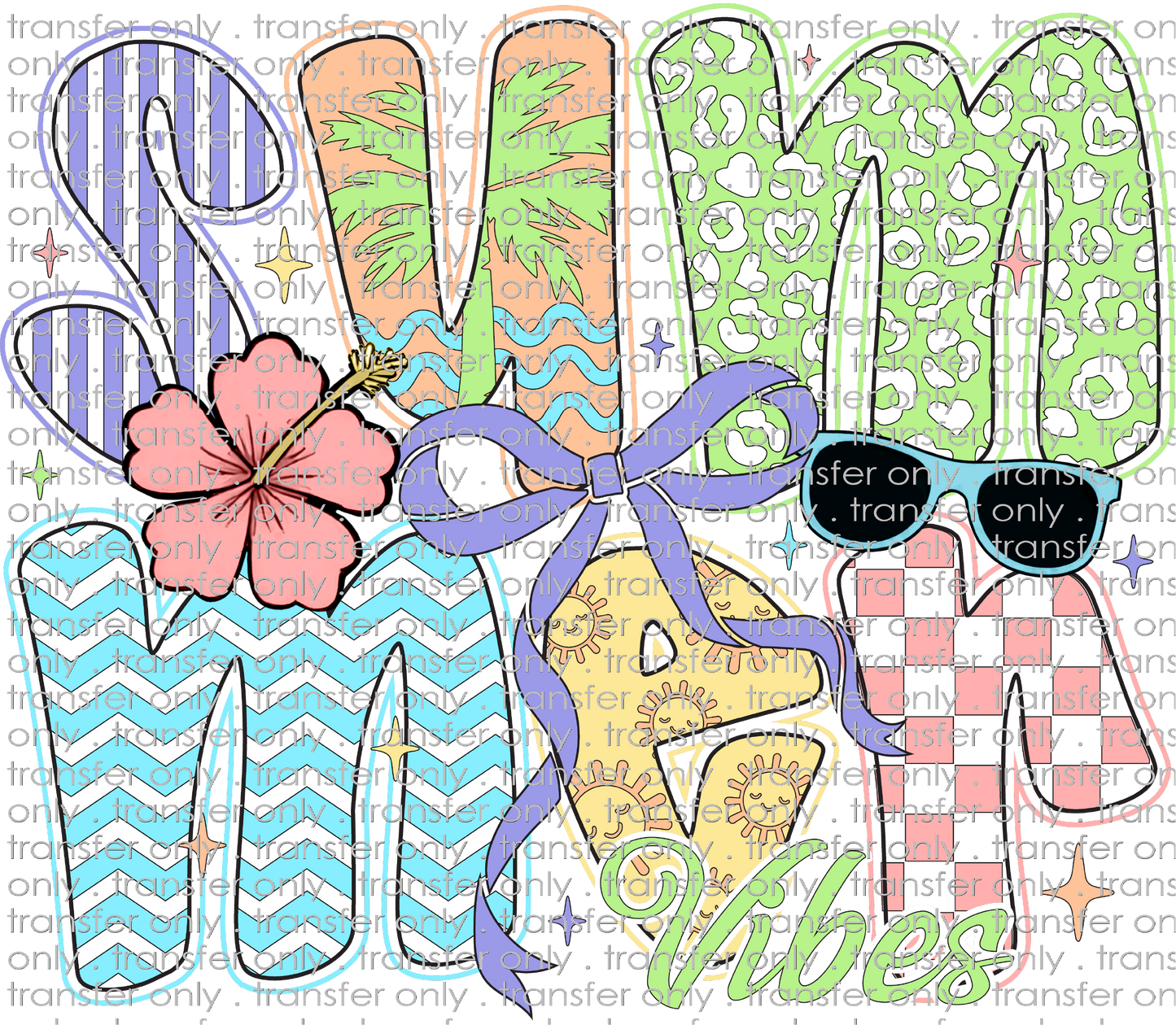 SUM 132 Summer Vibes Bubble Letters