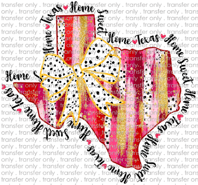 TX 150 Texas Home Sweet Home Pink and Red