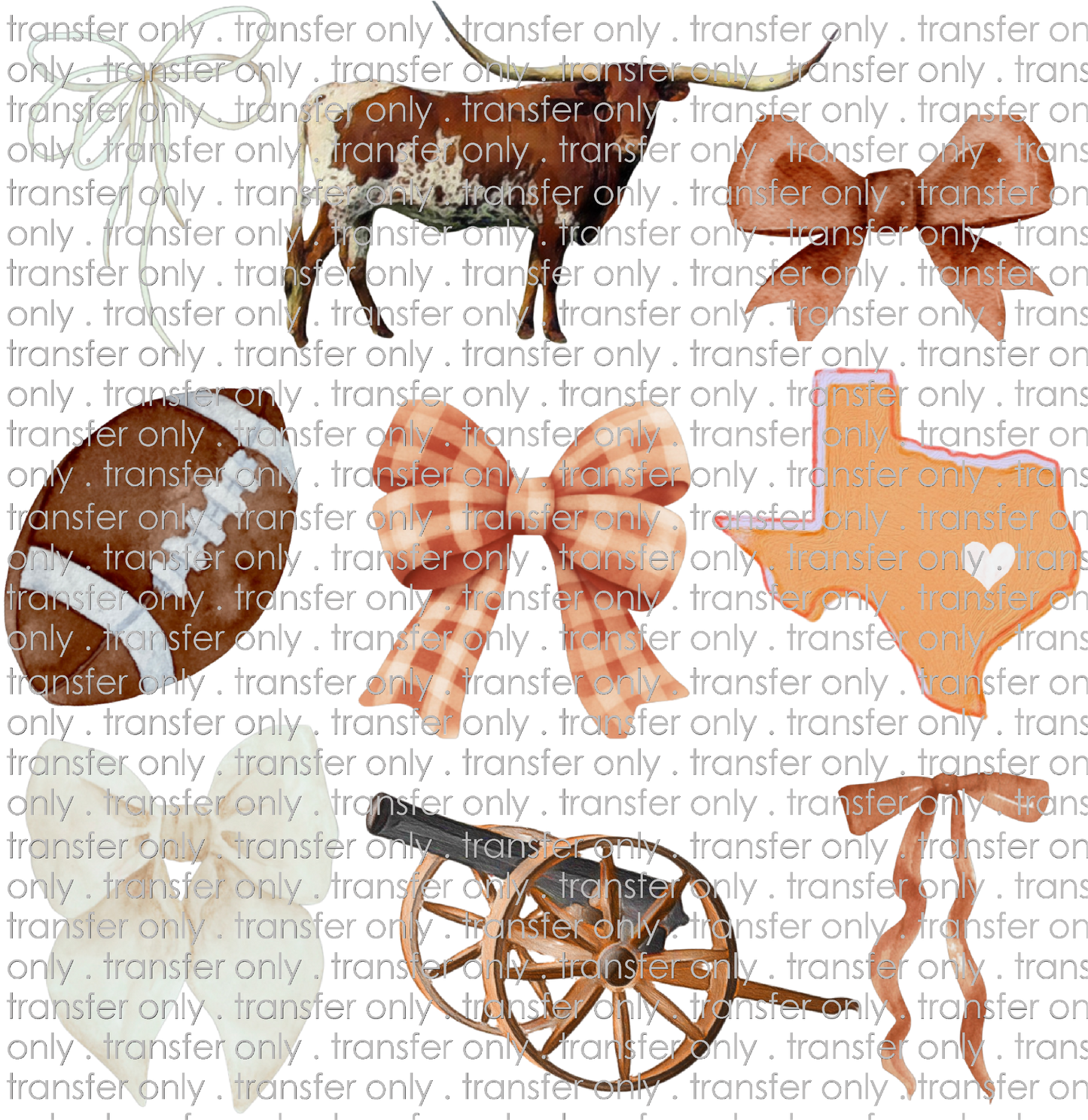TX 151 Texas Bows Football Longhorn Cow