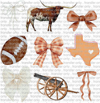 TX 151 Texas Bows Football Longhorn Cow