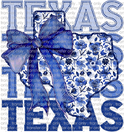 TX 154 Texas Blue Floral Stack