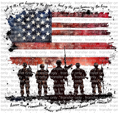 USA 272 Soldiers Standing in Front of Flag