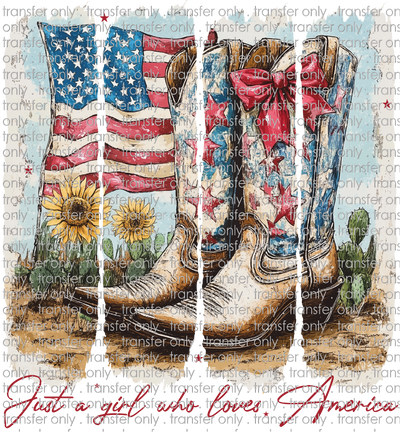 USA 277 Cowgirl Boots with Flag and Stars
