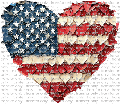 USA 280 Heart American Flag Made of Hearts