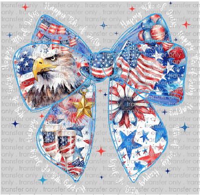 USA 283 4th of July Bow with Eagle and Flag