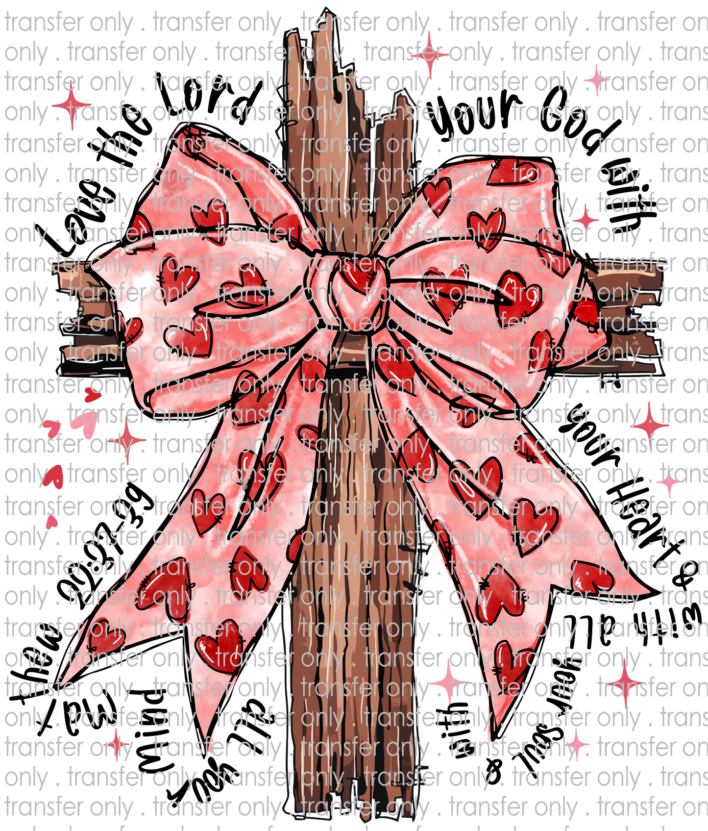 VAL 419 Cross with Heart Bow