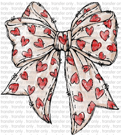 VAL 421 White Bow with Hearts