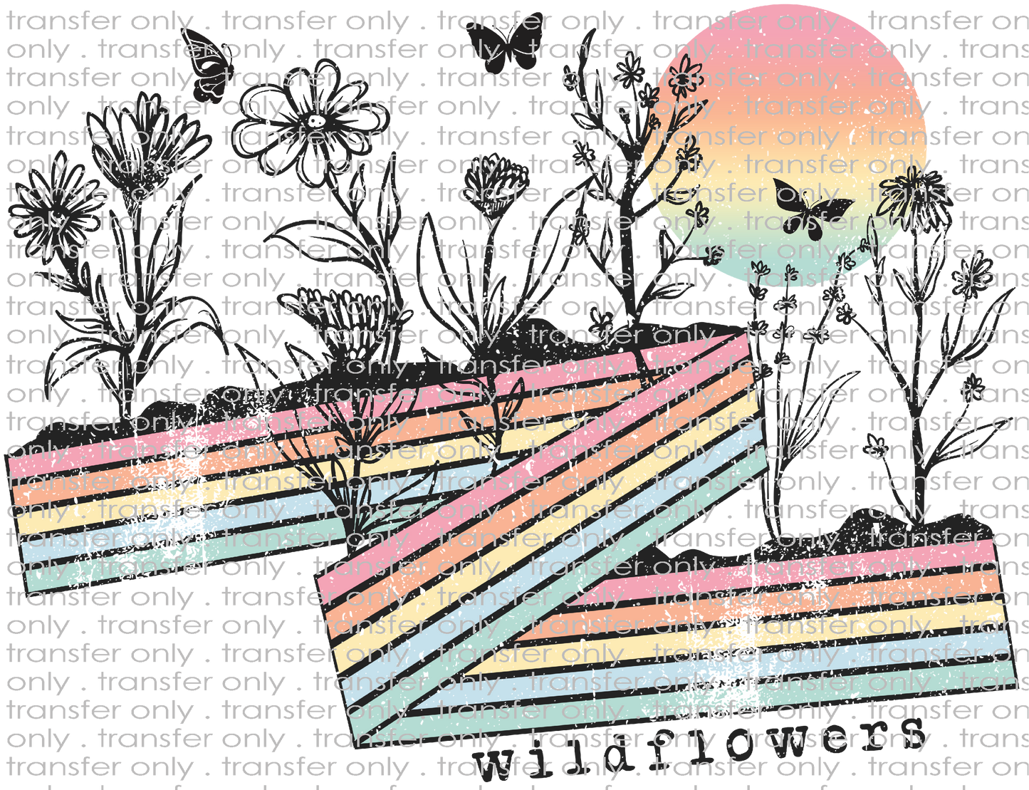 ADV 94 Distressed Wildflowers Rainbow Colors