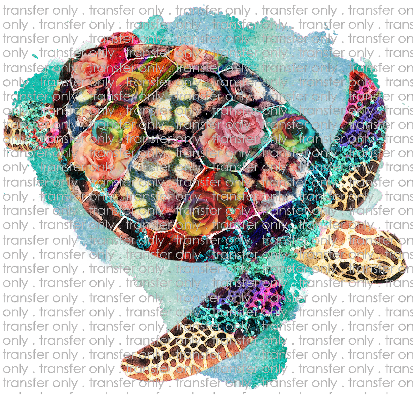 ANM 24 Watercolor Roses Turtle