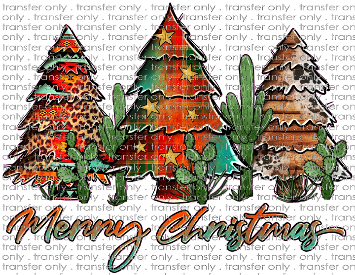 CHR 249 Western Christmas Trees Merry Christmas